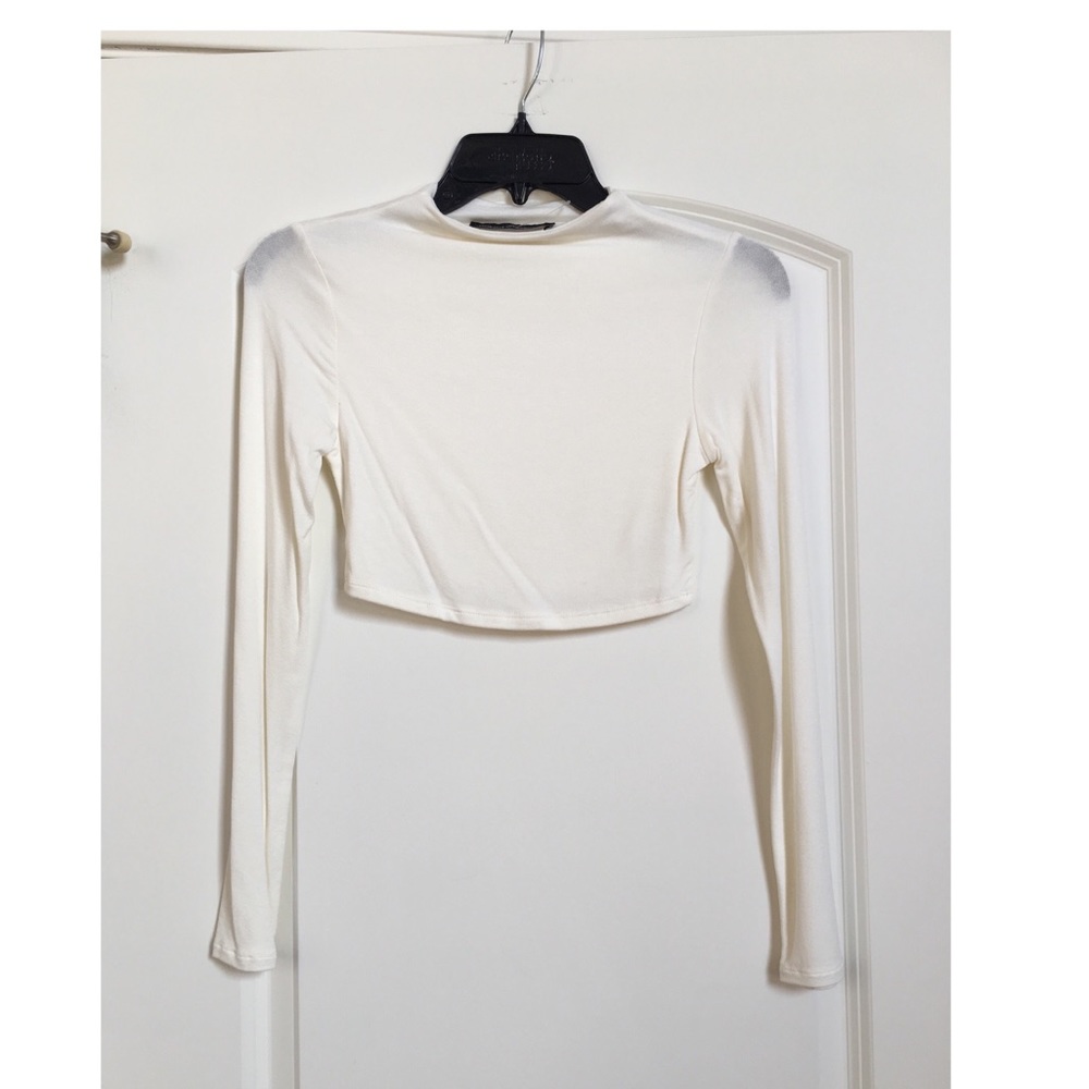 NWOT - Naked Wardrobe white crop top